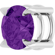 Sterling Silver 6 mm Natural Amethyst Pendant