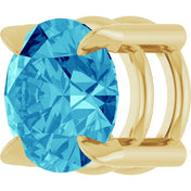 14K Yellow 6 mm Natural Blue Zircon Pendant