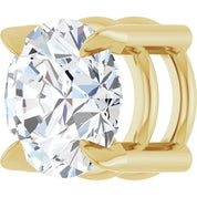 14K Yellow 6 mm Natural White Sapphire Pendant