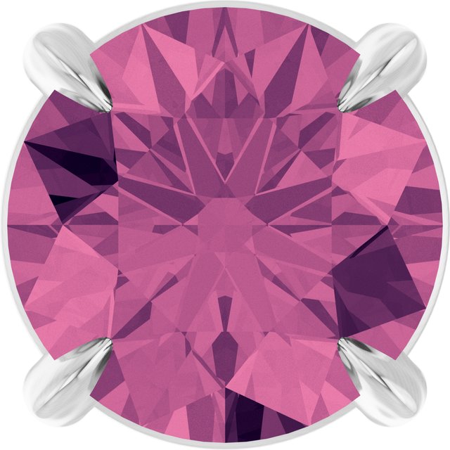 Sterling Silver 6 mm Natural Pink Tourmaline Pendant