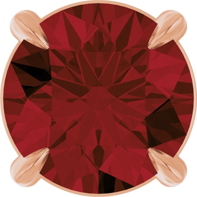 14K Rose 6 mm Natural Mozambique Garnet Pendant