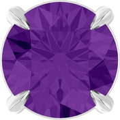 Platinum 6 mm Natural Amethyst Pendant
