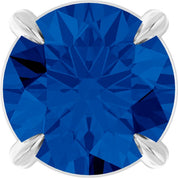 14K White 6 mm Lab-Grown Blue Sapphire Pendant