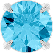 14K White 6 mm Natural Aquamarine Pendant
