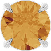 Sterling Silver 6 mm Natural Citrine Pendant