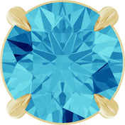 14K Yellow 6 mm Natural Blue Zircon Pendant
