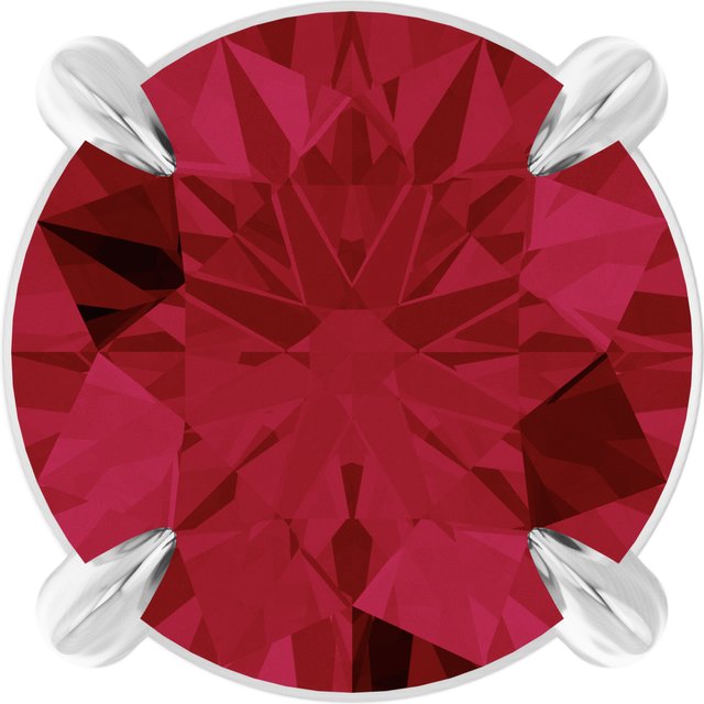 Sterling Silver 6 mm Lab-Grown Ruby Pendant