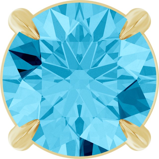 14K Yellow 6 mm Natural Aquamarine Pendant