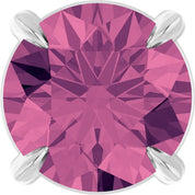 14K White 6 mm Natural Pink Tourmaline Pendant