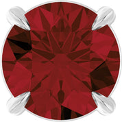 Platinum 6 mm Natural Mozambique Garnet Pendant