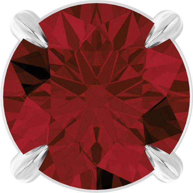 Platinum 6 mm Natural Mozambique Garnet Pendant