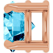 14K Rose 6 mm Natural Aquamarine Pendant