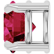 Sterling Silver 6 mm Lab-Grown Ruby Pendant