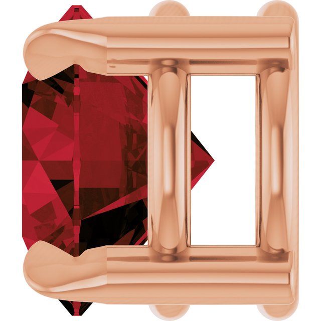 14K Rose 6 mm Natural Mozambique Garnet Pendant
