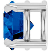 14K White 6 mm Lab-Grown Blue Sapphire Pendant