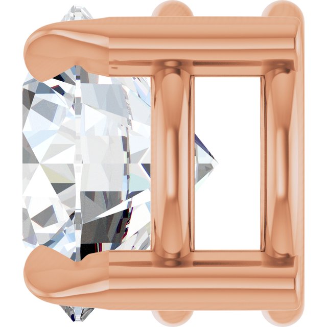 14K Rose 6 mm Natural White Sapphire Pendant