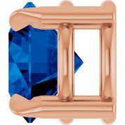 14K Rose 6 mm Lab-Grown Blue Sapphire Pendant