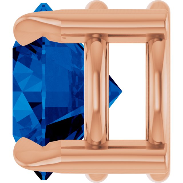 14K Rose 6 mm Lab-Grown Blue Sapphire Pendant