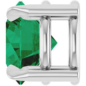 Sterling Silver 6 mm Lab-Grown Emerald Pendant
