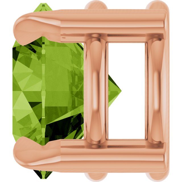 14K Rose 6 mm Natural Peridot Pendant