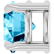 14K White 6 mm Natural Aquamarine Pendant