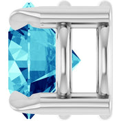 14K White 6 mm Natural Blue Zircon Pendant