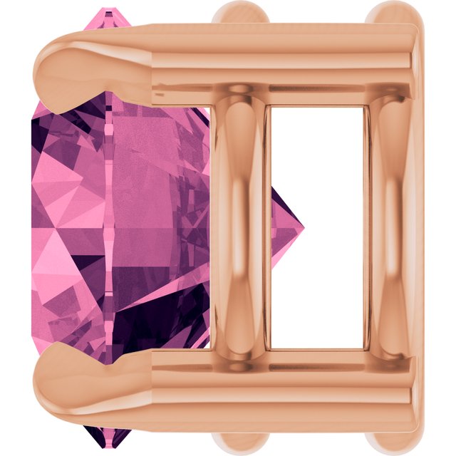 14K Rose 6 mm Natural Pink Tourmaline Pendant