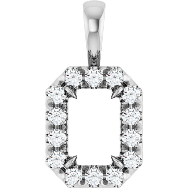 14K White 6x4 mm Emerald 1/5 CTW Natural Diamond Semi-Set Halo-Style Pendant