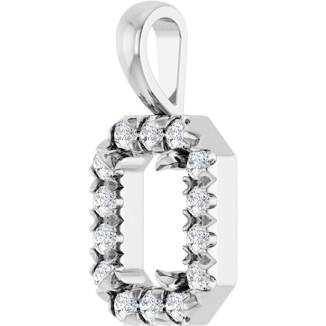 14K White 6x4 mm Emerald 1/5 CTW Natural Diamond Semi-Set Halo-Style Pendant