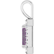 Platinum 6x4 mm Lab-Grown Alexandrite & 1/5 CTW Natural Diamond Halo-Style Pendant