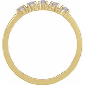 14K Yellow Natural Rainbow Moonstone Cabochon Stackable Ring
