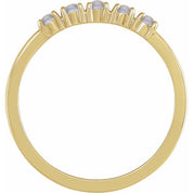 14K Yellow Natural Rainbow Moonstone Cabochon Stackable Ring