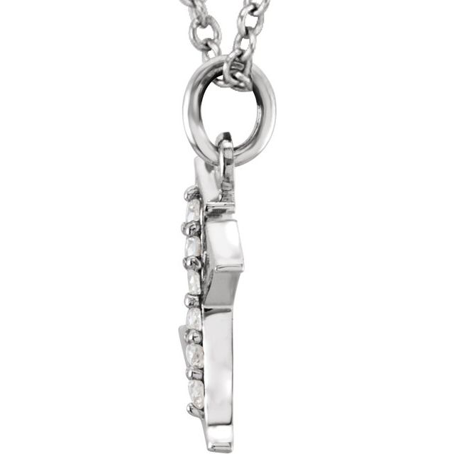 14K White .03 CTW Natural Diamond Lowercase Initial X 16" Necklace