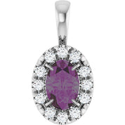 14K Lab-Grown Alexandrite & Emerald with Natural Diamond Halo-Style Pendant