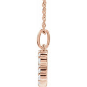 14K Rose 1/4 CTW Lab-Grown Diamond Initial B 16-18" Necklace