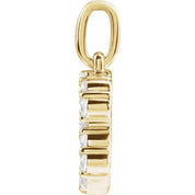 14K Yellow 1/4 CTW Lab-Grown Diamond Initial B Pendant