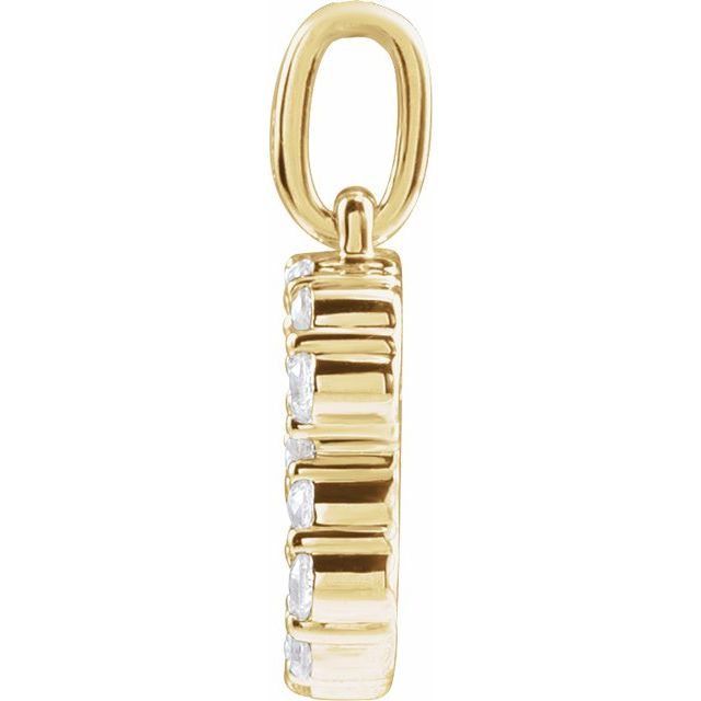 14K Yellow 1/4 CTW Lab-Grown Diamond Initial B Pendant