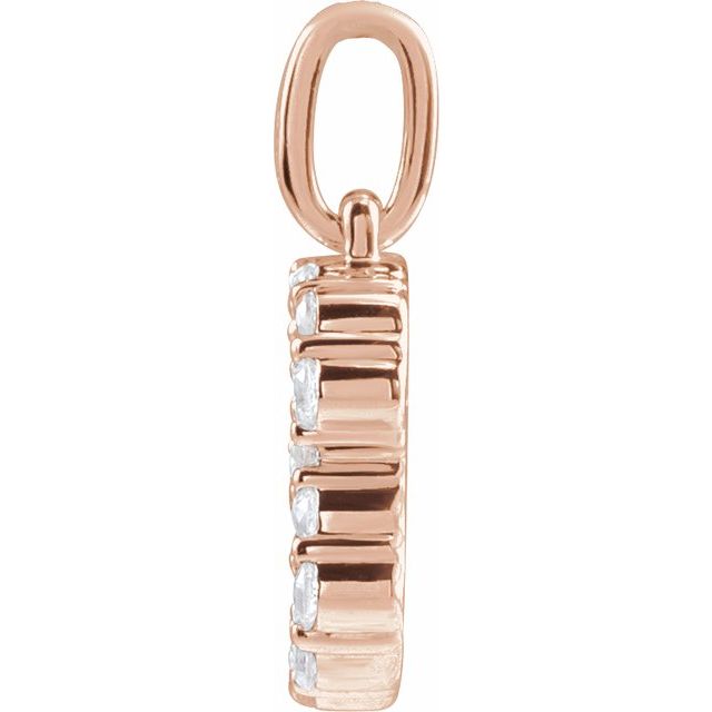 14K Rose 1/4 CTW Lab-Grown Diamond Initial B Pendant