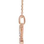14K Rose 1/6 CTW Lab-Grown Diamond Initial C 16-18" Necklace