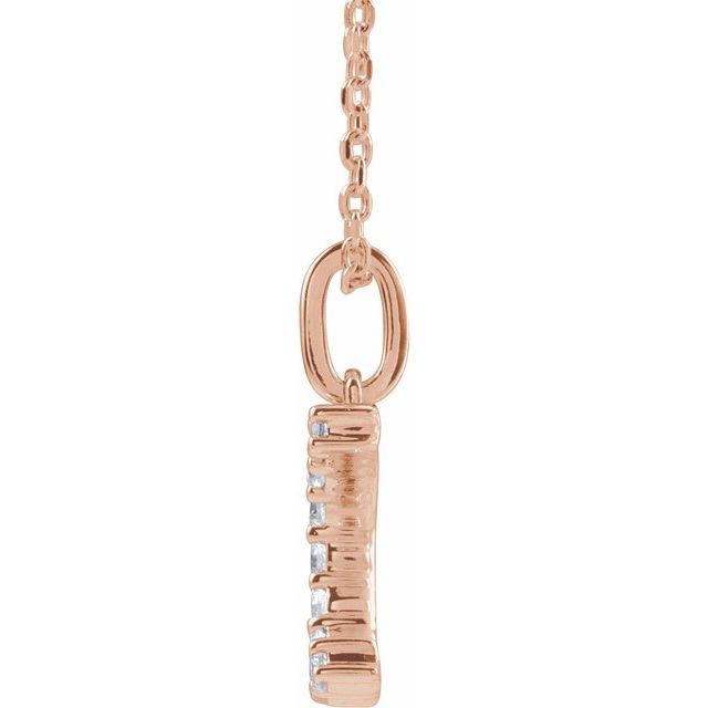 14K Rose 1/6 CTW Lab-Grown Diamond Initial C 16-18" Necklace