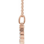 14K Rose 1/4 CTW Lab-Grown Diamond Initial D 16-18" Necklace