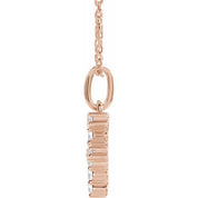 14K Rose 1/6 CTW Lab-Grown Diamond Initial F 16-18" Necklace
