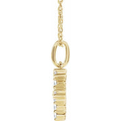 14K Yellow 1/6 CTW Lab-Grown Diamond Initial F 16-18" Necklace