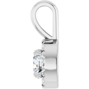 Sterling Silver 1/4 CTW Natural Diamond Halo-Style Pendant
