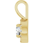 14K Yellow 1/4 CTW Natural Diamond Halo-Style Pendant