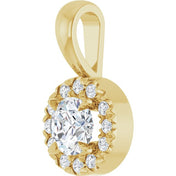 14K Yellow 1/4 CTW Natural Diamond Halo-Style Pendant