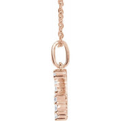14K Rose 1/5 CTW Lab-Grown Diamond Initial G 16-18" Necklace
