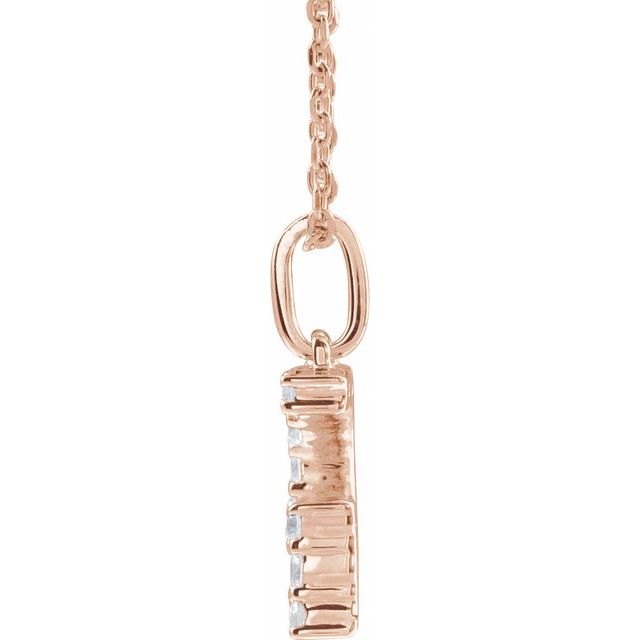 14K Rose 1/5 CTW Lab-Grown Diamond Initial G 16-18" Necklace