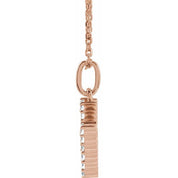 14K Rose 1/5 CTW Lab-Grown Diamond Initial H 16-18" Necklace