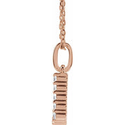 14K Rose 1/8 CTW Lab-Grown Diamond Initial J 16-18" Necklace